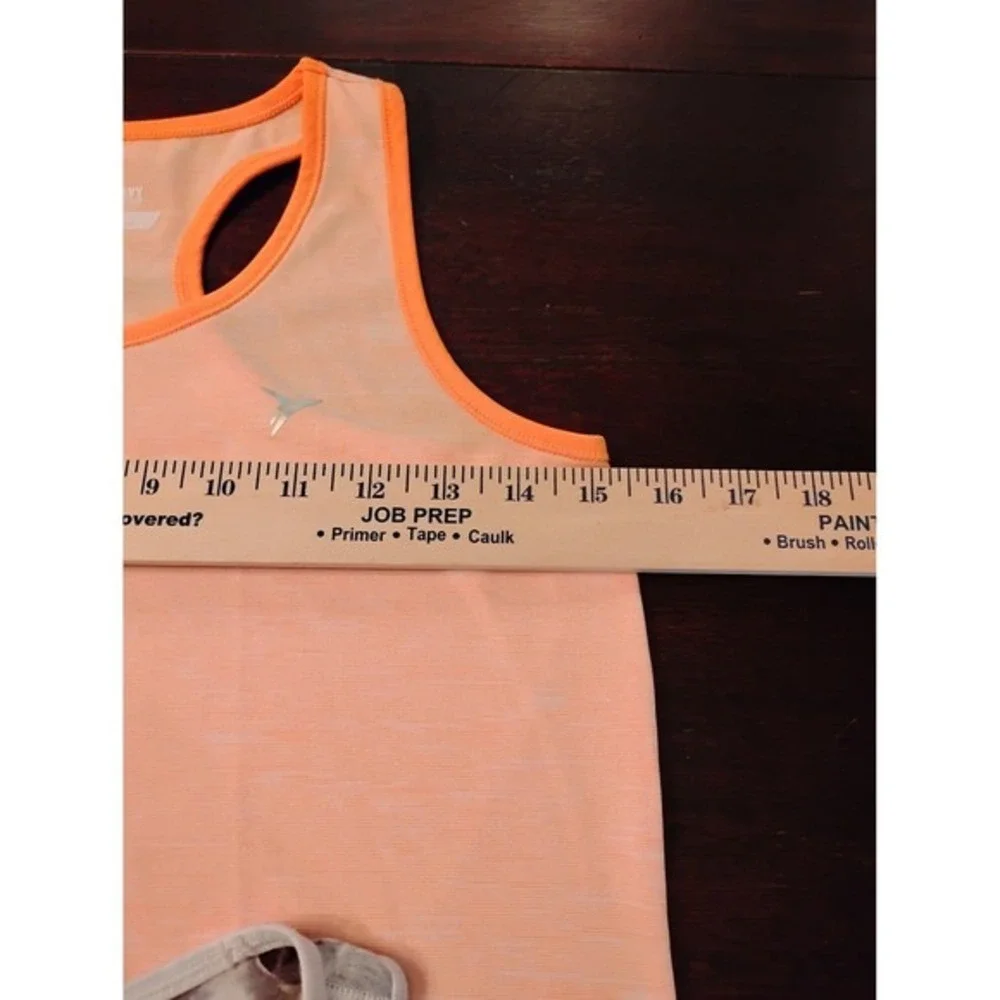 Old‎ Navy Active Girls Tank Top Bundle Orange Space Dye & Good Vibes Only XL 14